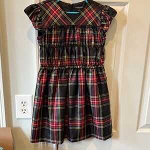 J. Crew Kids Plaid Dress in Black and Red